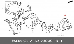 Тормозной диск 42510-SE0-000 HONDA