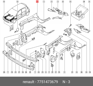 Лонжерон 7751473679 RENAULT