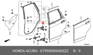 Петля - шарнир открывания двери 67950SWA003ZZ HONDA