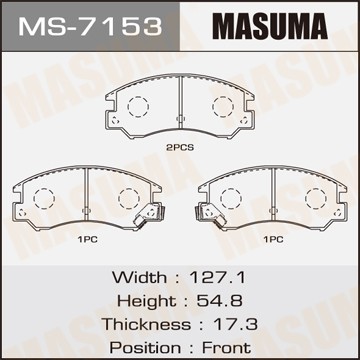 Колодки тормозные дисковые MS7153 MASUMA