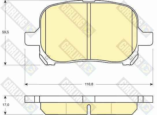 Комплект тормозных колодок, диско 6131529 GIRLING