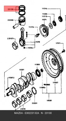 Кольца поршневые E302-23-132A MAZDA