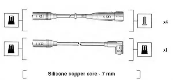 Ккомплект проводов зажигания 941055040529 MAGNETI MARELLI