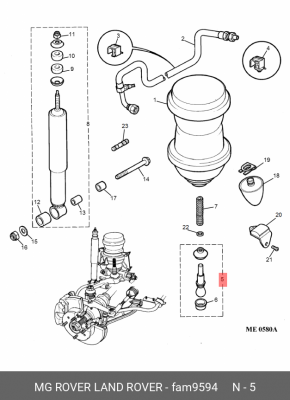 несущий / направляющий шарнир FAM9594 MG ROVER LAND ROVER