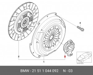Выжимной подшипник 21 51 1 044 092 BMW