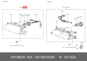 Основная фара 9210624340 HYUNDAI KIA
