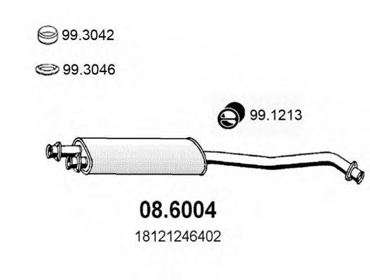 Средний глушитель выхлопных газов 086004 ASSO