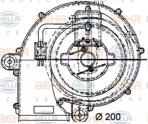 Электродвигатель, вентиляция салона 8EW009159221 HELLA