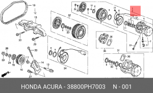 Компрессор, кондиционер 38800PH7003 HONDA