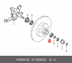 Комплект подшипника ступицы колеса 311 405 645 PORSCHE