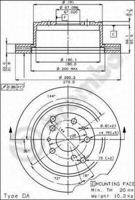 Тормозной диск 09.4254.10 BREMBO