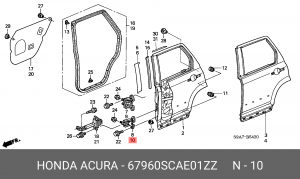 Петля - шарнир открывания двери 67960SCAE01ZZ HONDA
