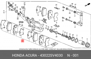 Комплект тормозных колодок, диско 43022-SV4-030 HONDA