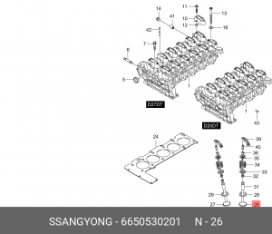 Клапан впускной 6650530201 SSANG YONG