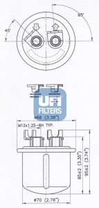 Топливный фильтр 31.619.00 UFI