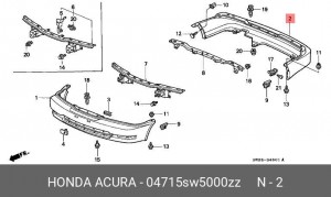 Бампер задний 04715SW5000ZZ HONDA
