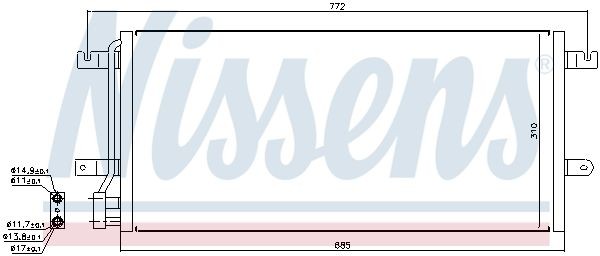 Конденсатор, кондиционер 94524 NISSENS