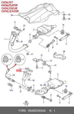 Труба приемная 88AB5246AA FORD