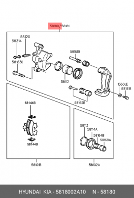Тормозной суппорт 5818002A10 HYUNDAI KIA