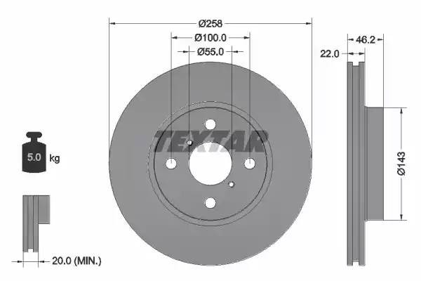 Тормозной диск 92164200 TEXTAR