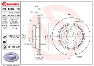 Диск тормозной 09.A604.10 BREMBO