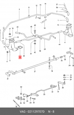 Прокладка, впускной коллектор 021 129 707 D PORSCHE