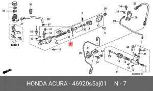 Главный цилиндр, система сцепления 46920S5AJ01 HONDA