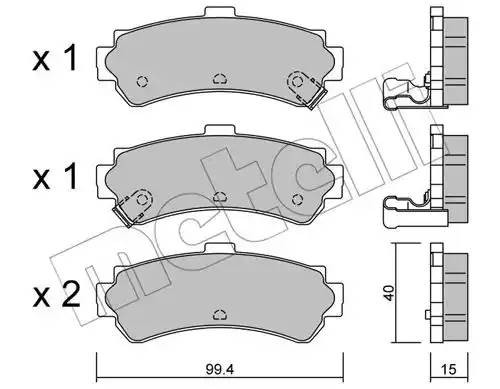 Комплект тормозных колодок, диско 22-0403-0 METELLI