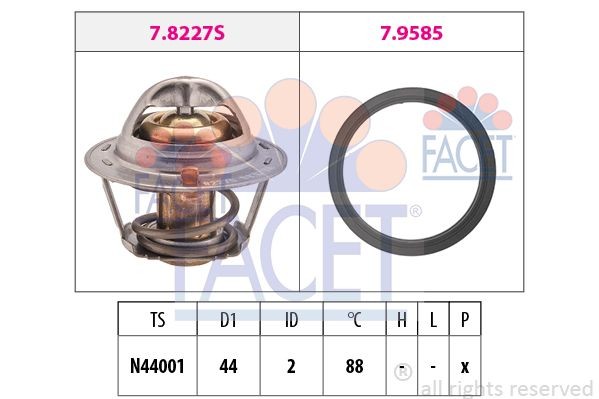 Термостат, охлаждающая жидкость 7.8366 FACET