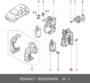 Замок двери 8200350436 RENAULT