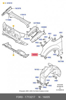 Крыло переднее 1713217 FORD