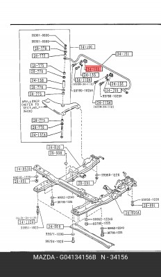 Втулка подшипника, поперечная балка G041-34-156B MAZDA