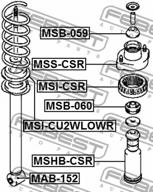 Сайлентблок - втулка амортизатора подвески MSB-059 FEBEST