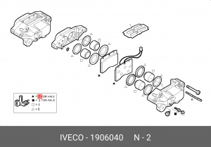 Комплект тормозных колодок, диско 1906040 IVECO