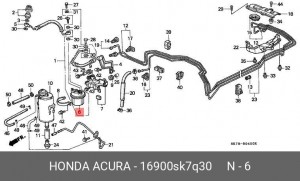 Топливный фильтр 16900SK7Q30 HONDA