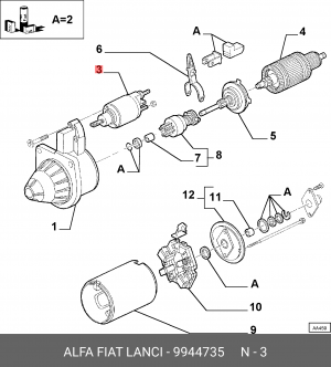 Реле, стартер 9944735 ALFA FIAT LANCIA