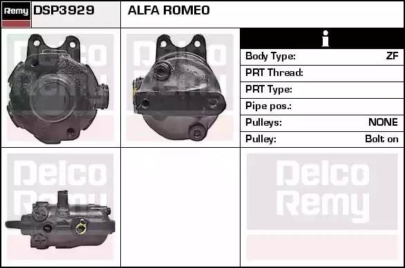 Гидравлический насос, рулевое управление DSP3929 DELCO REMY