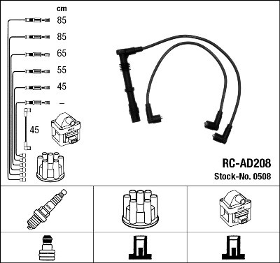 Ккомплект проводов зажигания RC-AD208 NGK NTK