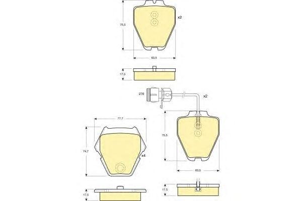 Комплект тормозных колодок, диско 6113711 GIRLING