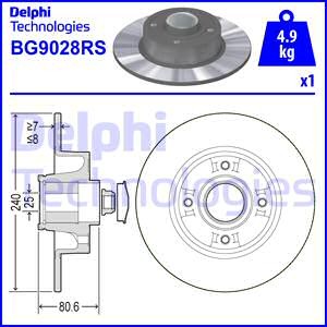 Тормозной диск BG9028RS DELPHI