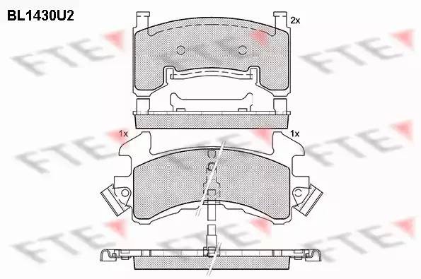 Комплект тормозных колодок, диско BL1430U2 FTE