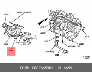 Прокладка, масляный насос F8RZ-6659-BA FORD