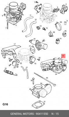 Патрубок дроссельной заслонки 90411550 GENERAL MOTORS