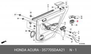 Кнопка управления стеклоподъемником 35770SDAA21 HONDA