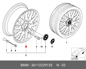 Диск колеса 36 11 2 229 155 BMW