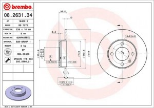 Тормозной диск 08.2631.34 BREMBO