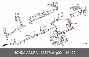 Глушитель выхлопных газов конечный 18307SE1G02 HONDA