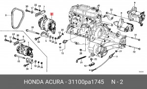 Генератор 31100PA1745 HONDA