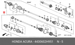 Шарнирный комплект, приводной вал 44306S2H951 HONDA