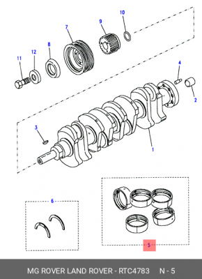 Подшипник коленвала RTC4783 LAND ROVER
